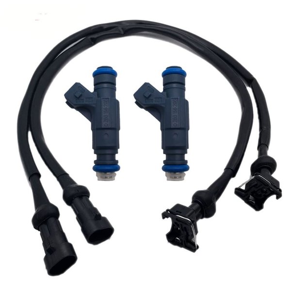 SET OF 2 Fuel Injector with Pigtail Harness Compatible with Polaris Ranger RZR Sportsman 700 800