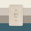 Questech Decor Single Toggle Light Switch Cover, 1-Gang Electrical Wall Plate, Single Switch Standard Size Receptacle Cover, Decorative Tumbled Texture, Sand