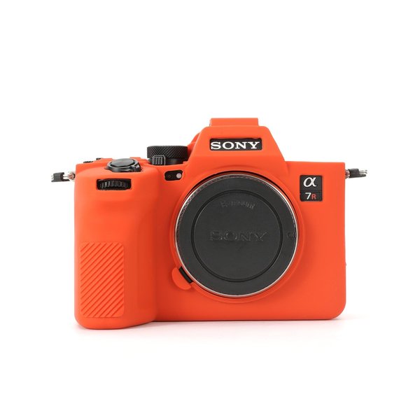 Rieibi Accessory for Sony A7RV Case, Soft Silicone Protective Case for Sony A7R5/A7R V/Alpha 7R V/A7RV/A7R 5/A7RM5 Digital Camera, Lightweight A7 RV Camera Case Grip Body Skin - Orange