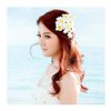 6 Pcs White Yellow Hawaiian Plumeria Flower Foam Hair Clips Alligator Clips Duckbill Clips Hair Barrettes Hair Accessories for Bridal Wedding Party Beach