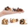 BRETOYIN Mini Bulldogs Figurines 5PCS Puppy Party Decorations for Girls Sleeping Dog Figurines for Kids Dogs Figures Bulldog Toys Dollhouse Christmas Birthday Gift 2-3.5 Inch