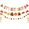 LEESKY Lets Get Basted Banner Thanksgiving Party Banner Decorations - Lets Get Basted Decoration Thanksgiving Party Decorations Friendsgivin Decor Funny Thanksgiving Decorations