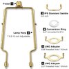 Lamp Shade Holder, 7 8 9 10 inch Adjustable Lamp Harp, Hardware Parts Included Brass Harp Frame and Finials, Standard Saddle, E14 E26 E27 Light Base UNO Fitter Adapter, Lamp Bracket Accessories (Gold)