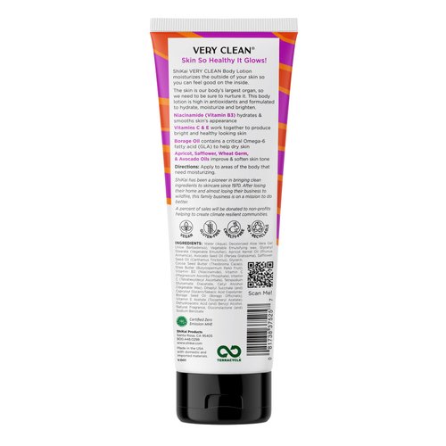 ShiKai Very Clean Body Lotion (Sweet Mango, 8 oz) | Hydrating Skin Moisturizer for Dry Skin | With Niacinamide, Borage Oil, and Vitamin C & E