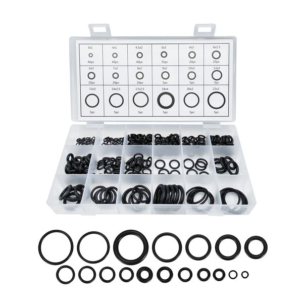 ESEWALAS 300PCS Rubber O-Ring Assortment Kit,O-Ring Sealing Gasket Repair Box Washer Seal Assortment Set,O-Rings Gaskets Washers for Car,Professional Plumbing,Faucet,Mechanic,Repairs