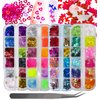 LoveOurHome Nail Glitters Sequins Set Mixed Shaped Holographic Heart Butterfly Neon Star Chunky Glitter Flakes Accessories Manicure Sticker Decorations for Makeup Crafts Resin Nails