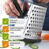 Spring Chef Professional Cheese Grater - Stainless Steel, XL Size, 4 Sides - Perfect Box Grater for Parmesan Cheese, Vegetables, Ginger - Dishwasher Safe - Black