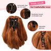 Flufymooz Ponytail Extension, 8 inch Short Claw Ponytail Extension Wavy Curly Jaw Clip in Pony tails Hair Extension Natural Synthetic Hairpiece for Women (Copper Red)