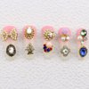 50pcs 3D Gold Nail Charms for Acrylic Nails Mix Styles Rhinestones for Nails Metal Nail Jewels for Nail Art Shiny Zircon Nail Rhinestones Alloy Nail Charm Pearl Nail Gems Cute Charms for Nails Design