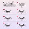 Doladaes False Eyelashes Mink Lashes Fluffy, Wispy Lashes Natural, Fluffy Lashes Wispy, Natural Fake Lashes, Eye Lashes Pack Natural Lash Strips 7 Pairs