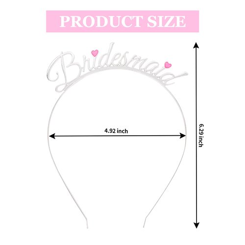 YARIEW Silver Love Bridesmaid Headband Bachelorette Decorations for Women Bridal Shower Favors Bachelorette Gifts for Bridesmaid Favors