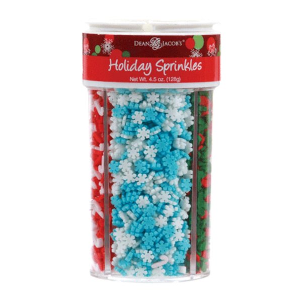Dean Jacob's Holiday Sprinkles ~ 6.3 oz. 4in1 Compartment Jar