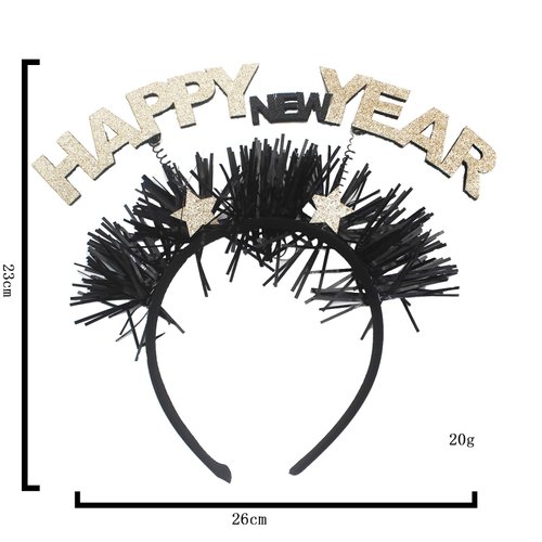 BinaryABC Happy New Year Headband Tiara,New Year Eve Hair Accessories,2024 New Years Party Favors Supplies