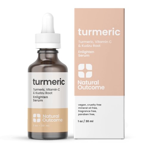 Natural Outcome Turmeric Face Serum l Dull Spot Corrector Facial Serum I Reduces Sunspots, Hyperpigmentation, and Age Spots I Advanced Anti-Aging Serum with Vitamin C and Kudzu Root I 1 oz