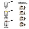 600ML/20oz Turkish Coffee Pot – 304 Stainless Steel Coffee and Butter Warmer, Premium Milk Warmer and Milk Pot with Spout