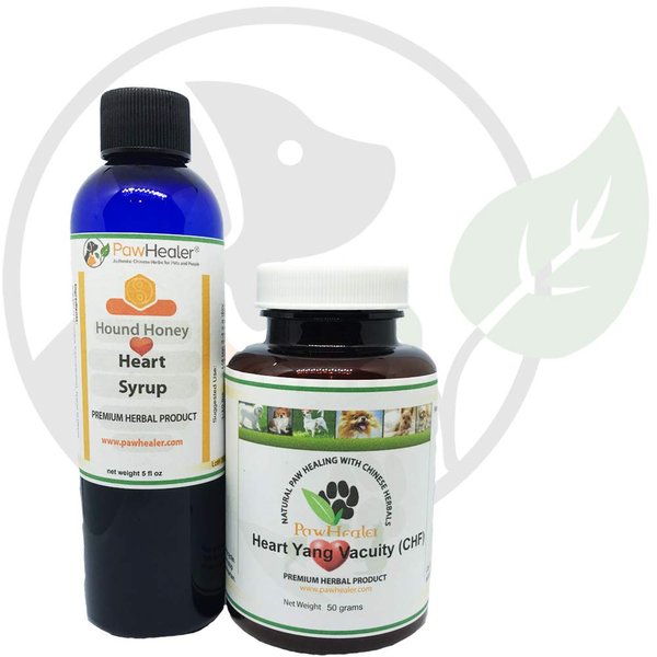 Heart Support - Bundle - Heart-Yang Vacuity (CHF) - 50 Grams Herbal Powder + Hound Honey: Heart Syrup - 5 fl oz (150 ml) - Coughing, Gagging, Wheezing Due to Heart Condition - Remedy for Dogs & Pets…
