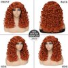GKtineke-Curly-Wig Big-Curly-Wigs-for-White-Black-Women 20 Inch- Long-Curly-Afro-Wig-with-Bangs Synthetic-Hair-Replacement-Wigs-for- Cosplay and Daily(Ginger，Copper