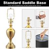 Lamp Shade Holder, 7 8 9 10 inch Adjustable Lamp Harp, Hardware Parts Included Brass Harp Frame and Finials, Standard Saddle, E14 E26 E27 Light Base UNO Fitter Adapter, Lamp Bracket Accessories (Gold)