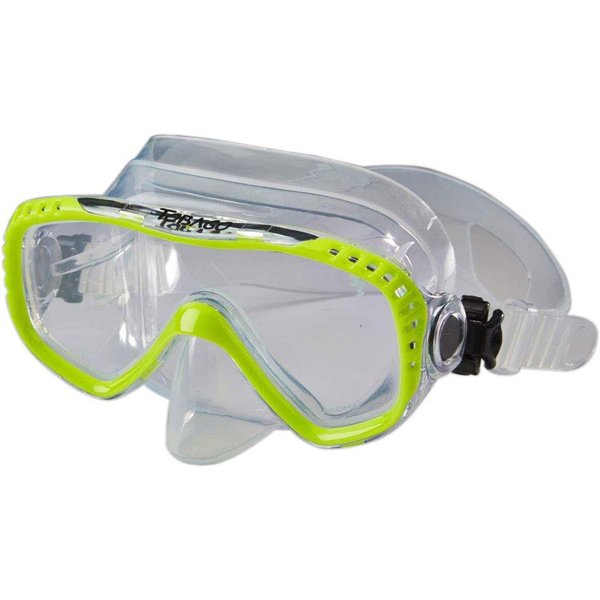 AKONA Tobago Scuba and Snorkeling Dive Mask with Clear Silicone Skirt and Single Tempered Lens (Yellow)