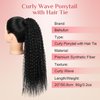 Black Ponytail Extension, Behufun Curly Ponytail Extension for Black Women, Lightweight Fluffy Fake Pony Tails Hair Extensions with Hair Tie, 20" 12 Strands Long Wrap Around Soft Synthetic Hairpiece