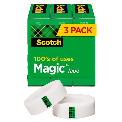 Scotch Magic Tape, Invisible, Home Office Supplies and Back to School Supplies for College and Classrooms, 3 Rolls