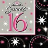 Sweet 16 Sparkle Beverage Napkins (16)