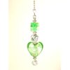 Light Green Modern Art Glass Heart and Swirl Ceiling Fan Pull Chain