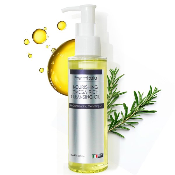 Cleansing Oil For Face, Makeup Remover Oil for Dry & Acne Prone Skin, Double Cleanser for Sensitive Skin, Cold Pressed Omega Rich Facial Oil Cleanser for Impurities with Castor and Chia Seed Oil