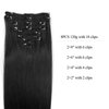 SILIERFUN Clip in Human Hair Extensions, 24 Inch 120g 8pcs Jet Black Hair Extensions Clip In Human Hair Remy Clip in Hair Extensions Human Hair Double Weft