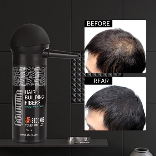 gowwim Hair Fibers for Thinning Hair 25g Hair Building Fibers 100% Undetectable,Instantly Cover Sparse Hair Areas-Bald Spots Cover Up. (Light Brown)
