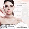 32 Pcs Facial Chest Neck Silicone Pad Reusable Face Forehead Patches Facial Sleeping Mask Cover for Smoothing Facial Chest Neck Forehead Eye Mouth (Clear,Milk White)
