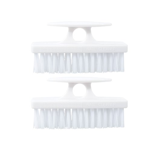 Superio Nail Brush for Cleaning Fingernails, Nail Scrubber Brush, Toe Foot Hands Fingernail Brush Cleaner- Small Scrub Brush- All-Purpose Stiff Cleaning Brush for Home, Kitchen, Work, (2, White)