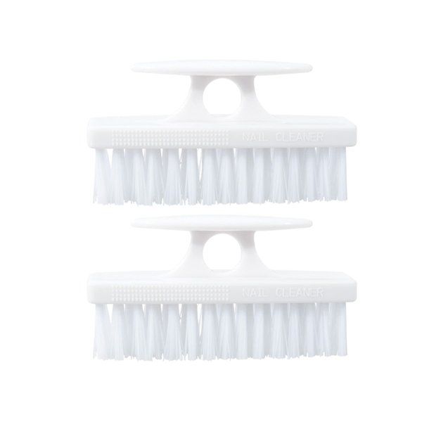 Superio Nail Brush for Cleaning Fingernails, Nail Scrubber Brush, Toe Foot Hands Fingernail Brush Cleaner- Small Scrub Brush- All-Purpose Stiff Cleaning Brush for Home, Kitchen, Work, (2, White)