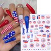 8Pcs 4th of July Nail Stickers USA Statue of Liberty Flag Star Fireworks Bow Nail Design Decals Patriotic Star Nail Art Stickers 3D Independence Day Nail Decals for Memorial Day DIY Nail Decoration