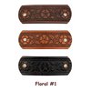 Made in USA - 2 GENUINE THICK LEATHER Floral Hair Barrettes with Sticks, Ponytail Holders, Flowers, Choice of Colors Dark Brown, Light Brown, Black