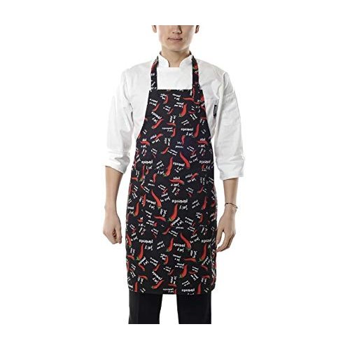 Household Decor Aprons with Pockets, Dish Washing Grooming Chef, Commercial and Home Use, Unisex, Eco Friendly, Elegant, for All Holidays and Occasions. (Red Chili Print, 100% Waterproof Polyester)