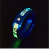 Generic 8mm Glow in The Dark Dragon Ring Royal Blue Stainless Steel Wedding Band Celtic Dragons Aurora Luminous Ring (13)