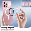 TACOMEGE Portable Magnetic Ring Holder for iPhone 15 14 13 12 Series, Strong Magnetic Finger Phone Grip Stand for MagSafe case, Phone Kickstand Pink