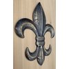 8" Metal Fleur De Lis Wall Plaque/Art with hanger - Rustic Creole Tuscan Decor (Weathered Bronze)