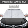 Universal Fit Windshield Snow Cover, Compact and Mid-Size SUVs, Anti-Theft Tuck-in Flaps, Cotton Lined PEVA Fabric with Aluminum Foil Lamination, Mirror Covers Included, Patent Pending