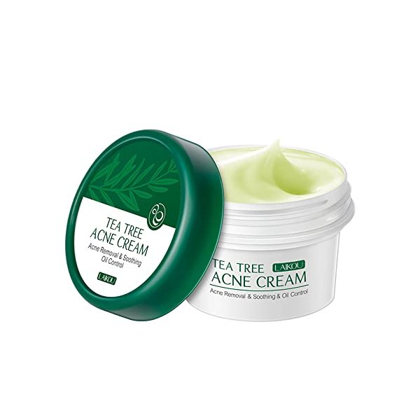 AKARY Tea Tree Oil Face Cream Acne Cream - for Oily, Acne Prone Skin, Extra Soothing & Nourishing Non-Greasy Botanical Facial Moisturizer, Acne Removal, Gently Repair For Acne Skin, Cystic Acne, Pimple & Redness