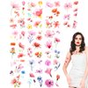 Molain 20 Sheets X-Ray Flowers Temporary Tattoos for Women, Watercolor Rose Lily Floral Tattoos Arm Fake Flower Tattoo Stickers Body Art Waterproof Tattoo Stickers
