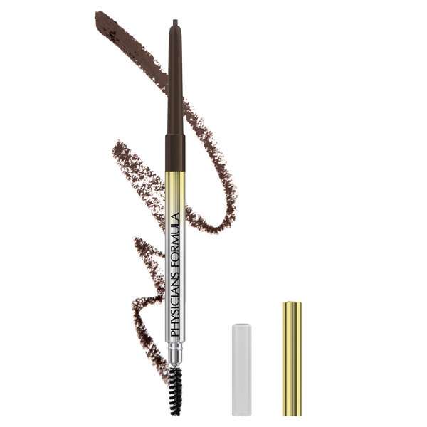 Physicians Formula Eyebrow Retractable Slim Definer Brow Pencil, Medium Brown, Dual-Sided Brow Brush, Fine Tip, Shapes, Defines, Fills | Dermatologist Tested, Clinicially Tested