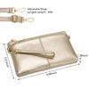 ZOOEASS Triple Zip Small Crossbody Bag Lightweight Purses Vegan Leather Wristlet Clutch, Includes Adjustable Shoulder (Gold)