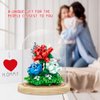 ZYLEGEN Rose Bouquets Building Toy with Glass Dome,Bonsai Tree Building Blocks Toy for Home Décor,Botanical Collection Idea for Mom Her Lover Women(624Pcs)