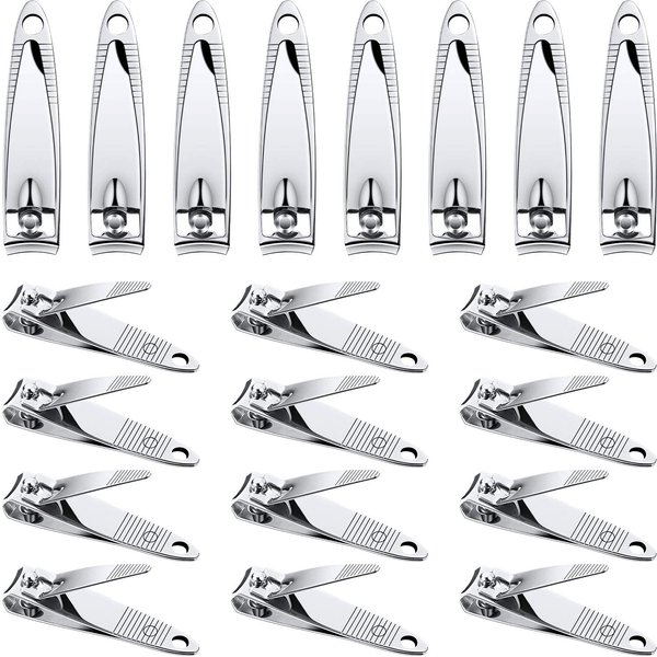 20 Pieces Stainless Steel Nail Clippers Set Fingernail and Toenail Clipper Portable Sturdy Nail Clippers for Men and Women