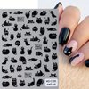 6 Sheets Cute Cartoon Nail Stickers Cat Dog Rabbit 3D Self-Adhesive Nail Decals Animal Design Nail Art Stickers Black White Kawaii Nail Art Supplies for Women Girls Kids DIY Nail Art Decoration