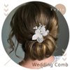 Foyte Pearl Flower Hair Comb Wedding Crystal Hair Comb Silver Hair Accessories for Women and Brides