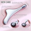 BLISLIFE Eye Roller Massage & Gua Sha Tool,Fade Puffiness and Dark Circles,Reduces Fine Lines and Wrinkles,Facial Skin Care, Metal Roller Eye Cream Massager