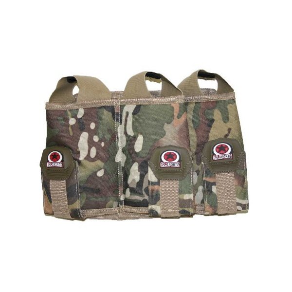 GI Sportz 3 Pod Recreational Pack Paintball Harness with Belt - Multicam